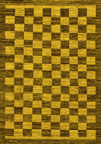 Checkered Yellow Modern Rug, abs1702yw