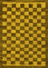 Checkered Yellow Modern Rug, abs1702yw