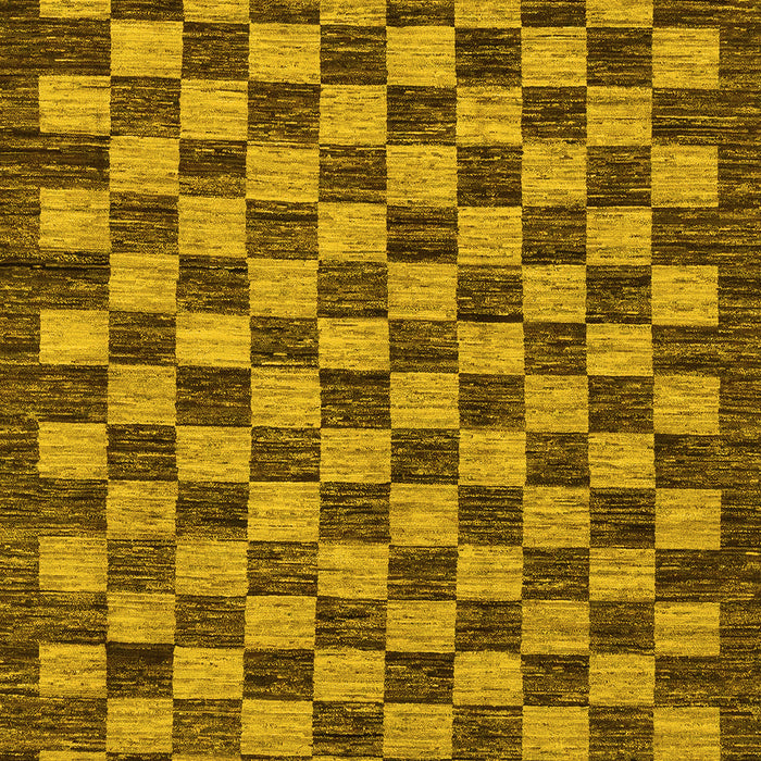 Checkered Yellow Modern Rug, abs1702yw