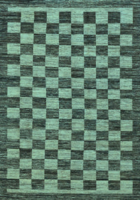 Checkered Light Blue Modern Rug, abs1702lblu