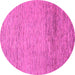 Round Machine Washable Abstract Pink Modern Rug, wshabs1703pnk