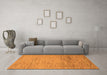 Machine Washable Abstract Orange Modern Area Rugs in a Living Room, wshabs1703org