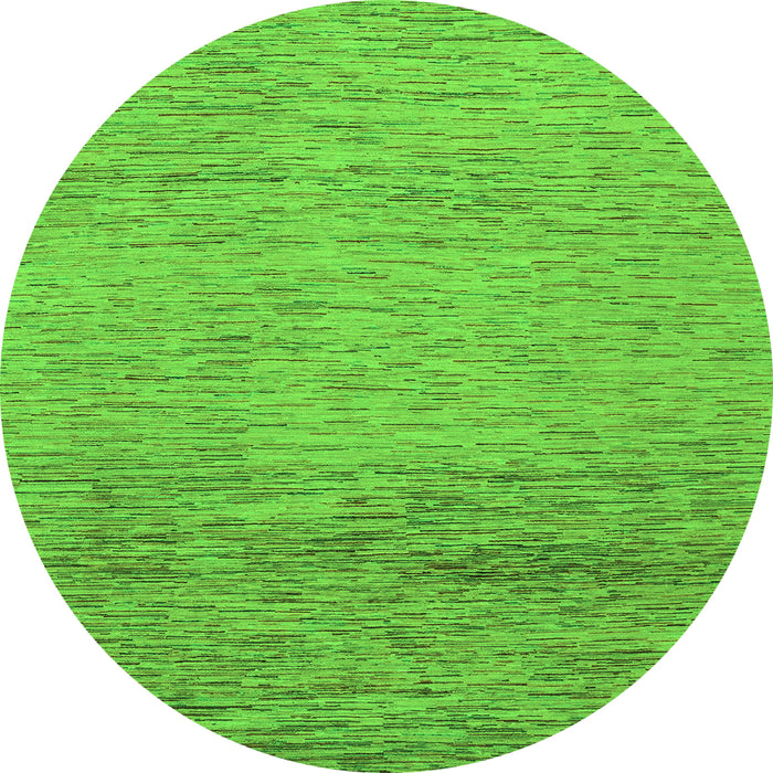Round Machine Washable Abstract Green Modern Area Rugs, wshabs1703grn