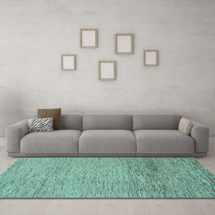 Machine Washable Abstract Light Blue Modern Rug in a Living Room, wshabs1703lblu