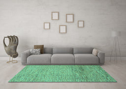 Machine Washable Abstract Turquoise Modern Area Rugs in a Living Room,, wshabs1703turq