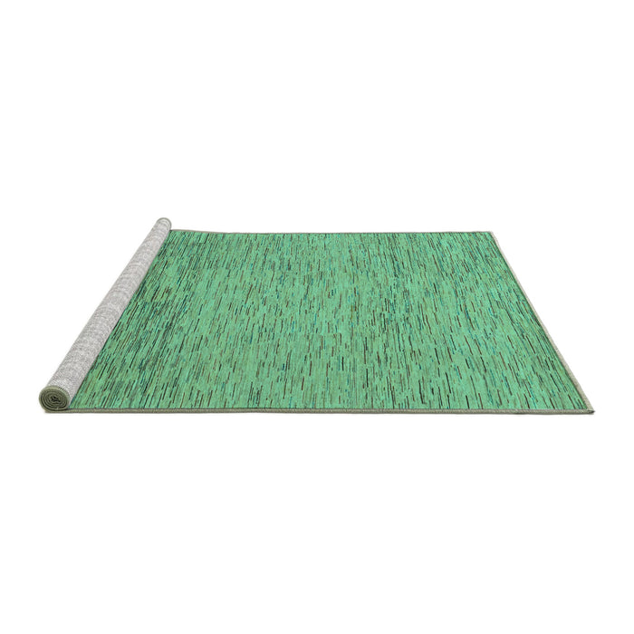 Sideview of Machine Washable Abstract Turquoise Modern Area Rugs, wshabs1703turq