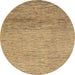 Round Abstract Light Brown Modern Rug, abs1703