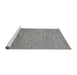 Sideview of Machine Washable Abstract Gray Modern Rug, wshabs1703gry