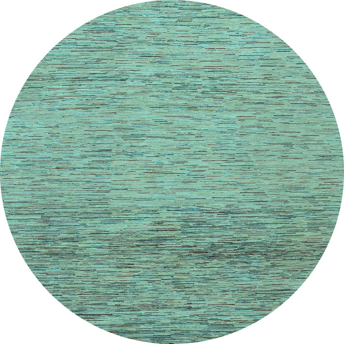 Round Machine Washable Abstract Light Blue Modern Rug, wshabs1703lblu