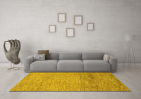 Machine Washable Abstract Yellow Modern Rug, wshabs1703yw