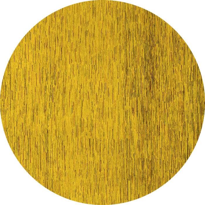 Round Abstract Yellow Modern Rug, abs1703yw