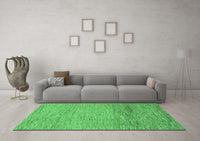 Machine Washable Abstract Emerald Green Modern Rug, wshabs1703emgrn