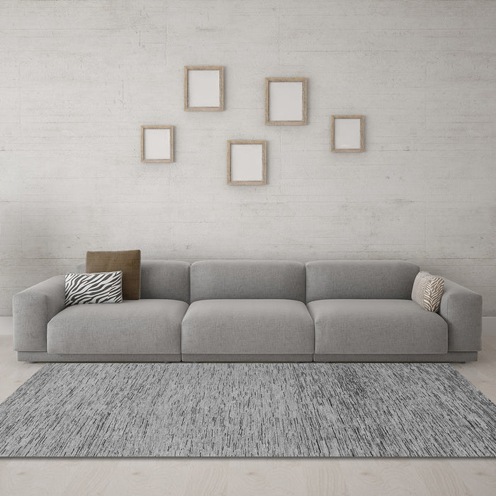 Machine Washable Abstract Gray Modern Rug in a Living Room,, wshabs1703gry