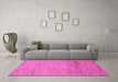 Machine Washable Abstract Pink Modern Rug in a Living Room, wshabs1703pnk