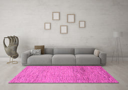 Machine Washable Abstract Pink Modern Rug in a Living Room, wshabs1703pnk