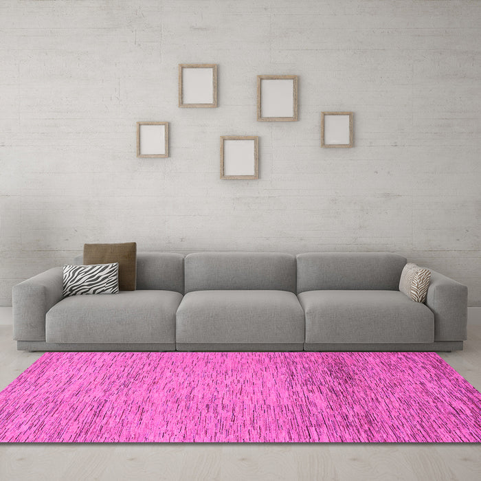 Machine Washable Abstract Pink Modern Rug in a Living Room, wshabs1703pnk