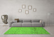 Machine Washable Abstract Green Modern Area Rugs in a Living Room,, wshabs1703grn