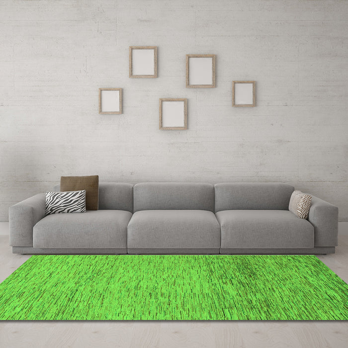 Machine Washable Abstract Green Modern Area Rugs in a Living Room,, wshabs1703grn