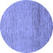 Round Abstract Blue Modern Rug, abs1703blu