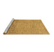 Sideview of Machine Washable Abstract Brown Modern Rug, wshabs1703brn