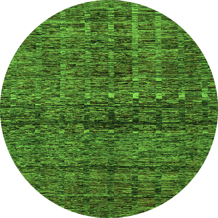Round Abstract Green Modern Rug, abs1704grn