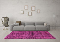 Machine Washable Abstract Pink Modern Rug, wshabs1704pnk