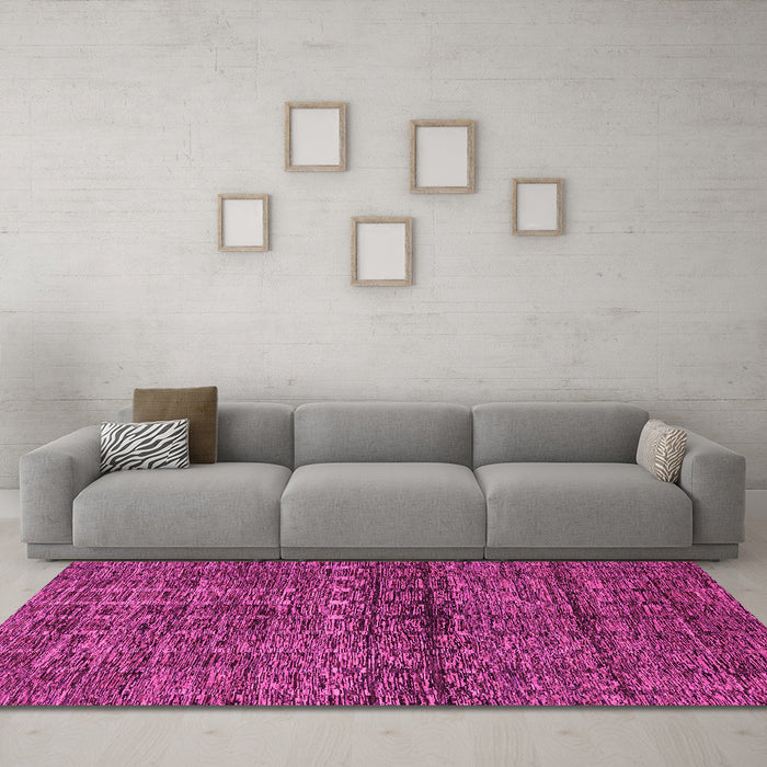 Machine Washable Abstract Pink Modern Rug in a Living Room, wshabs1704pnk