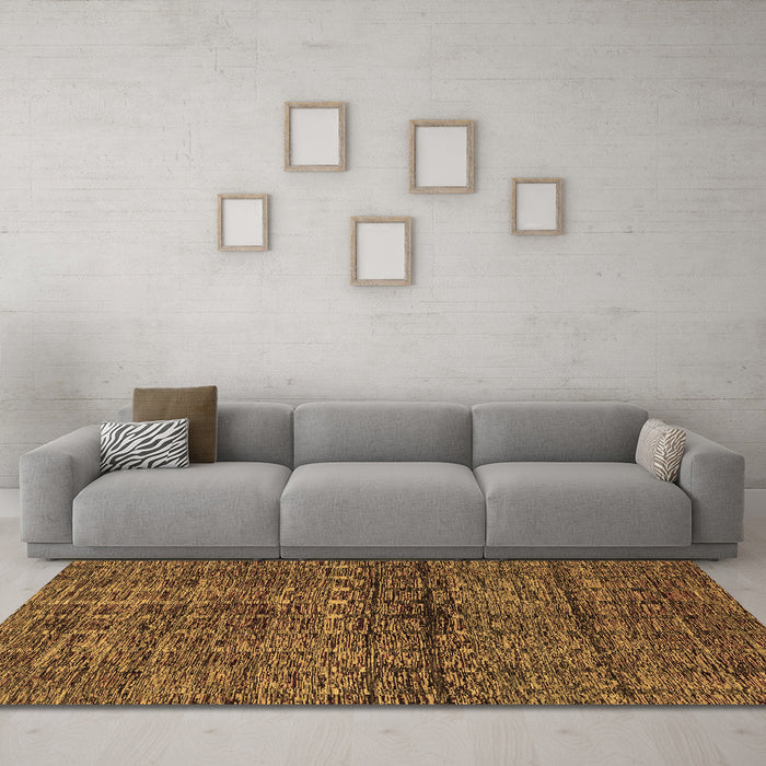Machine Washable Abstract Brown Modern Rug in a Living Room,, wshabs1704brn