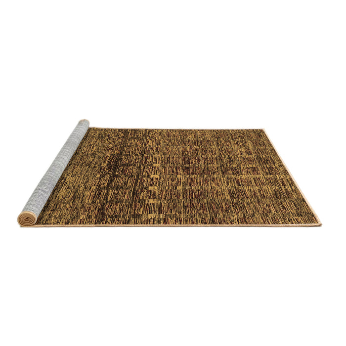 Sideview of Machine Washable Abstract Brown Modern Rug, wshabs1704brn