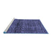 Sideview of Machine Washable Abstract Blue Modern Rug, wshabs1704blu