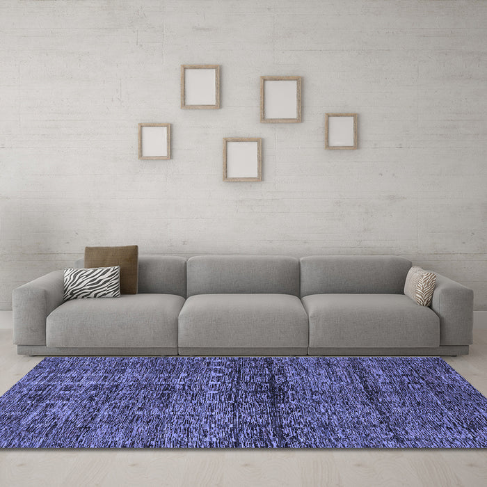 Machine Washable Abstract Blue Modern Rug in a Living Room, wshabs1704blu