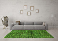 Machine Washable Abstract Green Modern Rug, wshabs1704grn