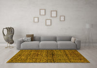 Machine Washable Abstract Yellow Modern Rug, wshabs1704yw