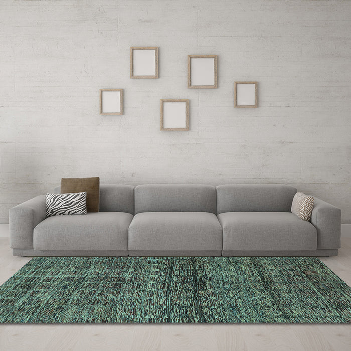 Machine Washable Abstract Light Blue Modern Rug in a Living Room, wshabs1704lblu