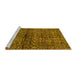 Sideview of Machine Washable Abstract Yellow Modern Rug, wshabs1704yw