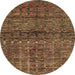 Round Abstract Red Modern Rug, abs1704