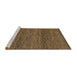 Sideview of Machine Washable Abstract Bakers Brown Rug, wshabs1705