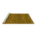 Sideview of Machine Washable Abstract Yellow Modern Rug, wshabs1705yw