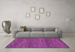 Machine Washable Abstract Purple Modern Area Rugs in a Living Room, wshabs1705pur