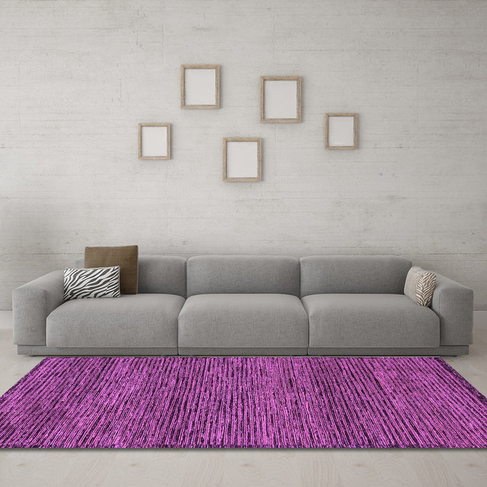 Machine Washable Abstract Purple Modern Area Rugs in a Living Room, wshabs1705pur