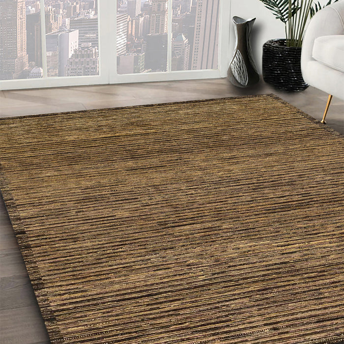 Machine Washable Abstract Bakers Brown Rug in a Family Room, wshabs1705