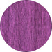 Round Machine Washable Abstract Purple Modern Area Rugs, wshabs1705pur