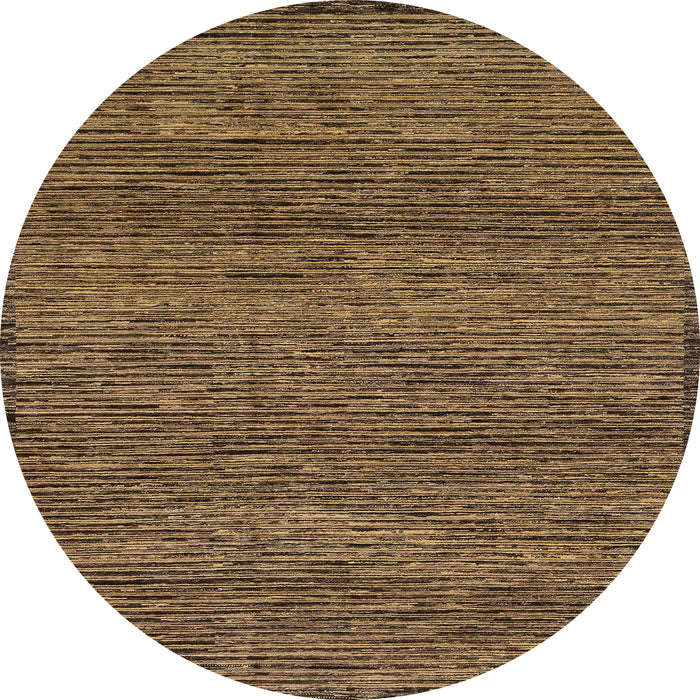 Round Machine Washable Abstract Bakers Brown Rug, wshabs1705