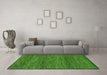 Machine Washable Abstract Green Modern Area Rugs in a Living Room,, wshabs1705grn