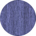 Round Abstract Blue Modern Rug, abs1705blu