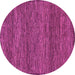 Round Machine Washable Abstract Pink Modern Rug, wshabs1705pnk