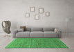 Machine Washable Abstract Emerald Green Modern Area Rugs in a Living Room,, wshabs1706emgrn