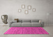 Machine Washable Abstract Pink Modern Rug in a Living Room, wshabs1706pnk