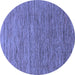 Round Machine Washable Abstract Blue Modern Rug, wshabs1706blu