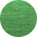 Round Machine Washable Abstract Emerald Green Modern Area Rugs, wshabs1706emgrn